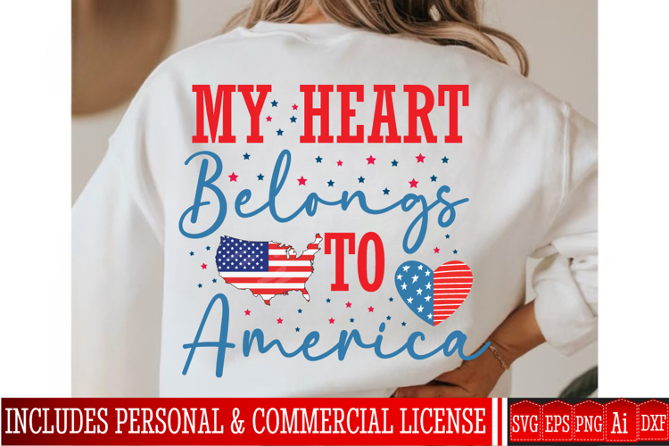 My Heart Belongs to America SVG Design,4th of July Svg Files