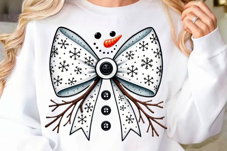 Snowman Bow Winter PNG