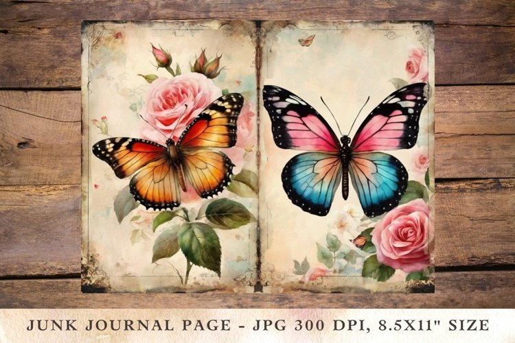Printable Junk Journal Pages butterfly 14
