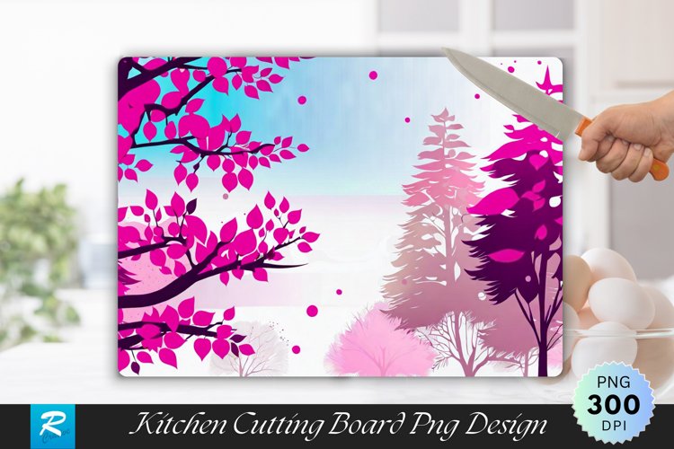 Pink Tree Cutting Board sublimation Design example image 1