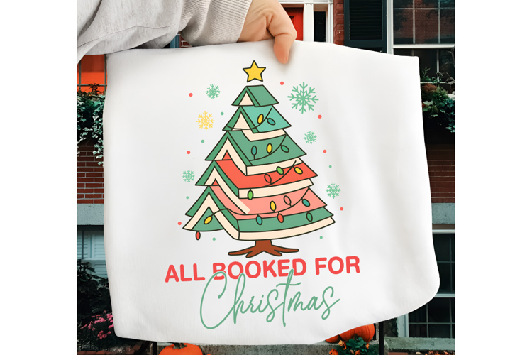 All Booked for Christmas PNG, Christmas Books PNG, Christmas