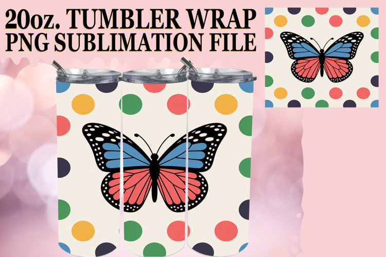 Gentle smiles 20oz tumbler wrap, Butterfly