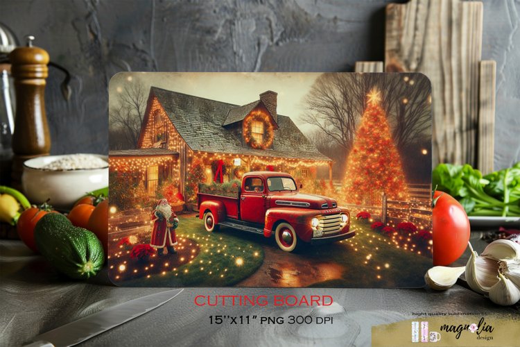 Kitchen cutting board | Christmas farm sublimation png