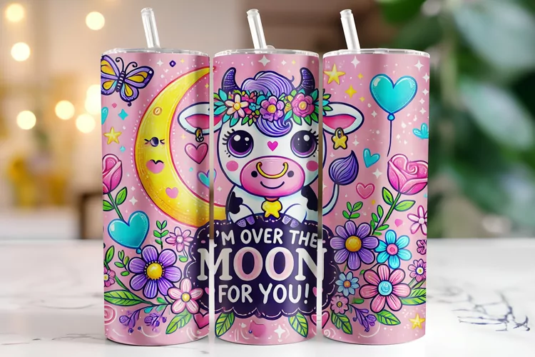 I'm over the Moon For You Tumbler Wrap | Sublimation