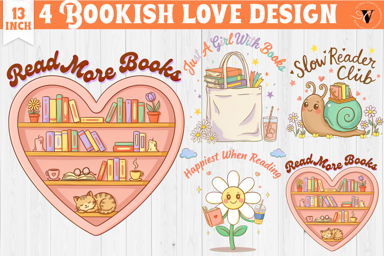 Bookish Sublimation designs | Cute Reading Book Lover png