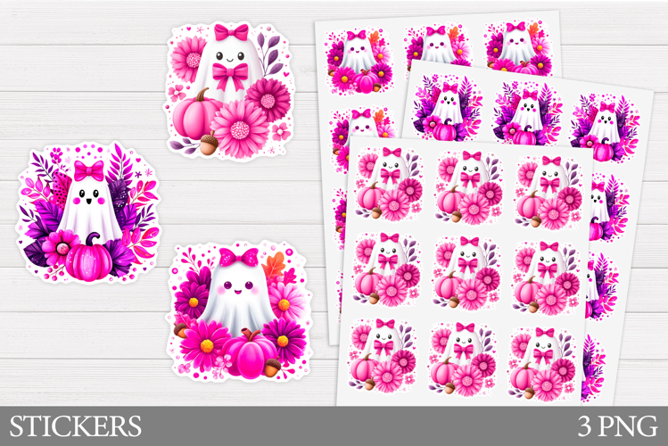 Ghost Sticker Printable. Halloween Sticker Design