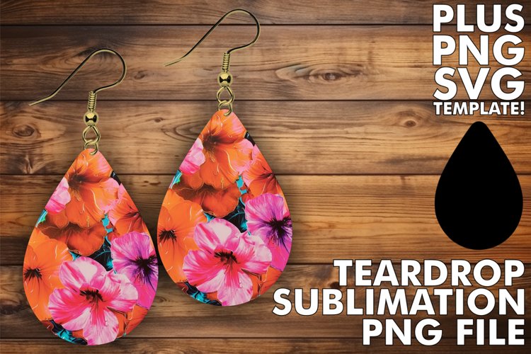 Sublimation Flower Earrings example image 1