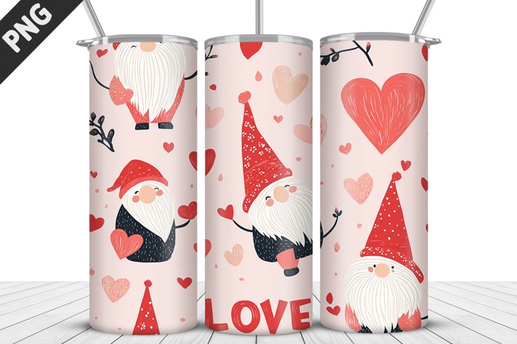 Valentines Gnome Tumbler Design | Valentines Day Tumbler