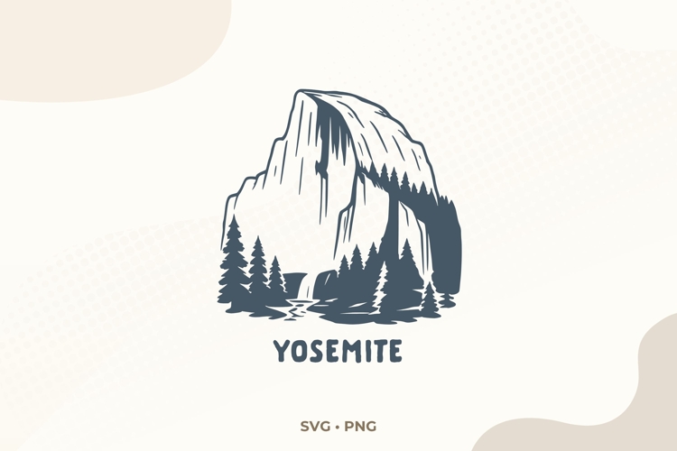 Yosemite National Park SVG | Half Dome Illustration