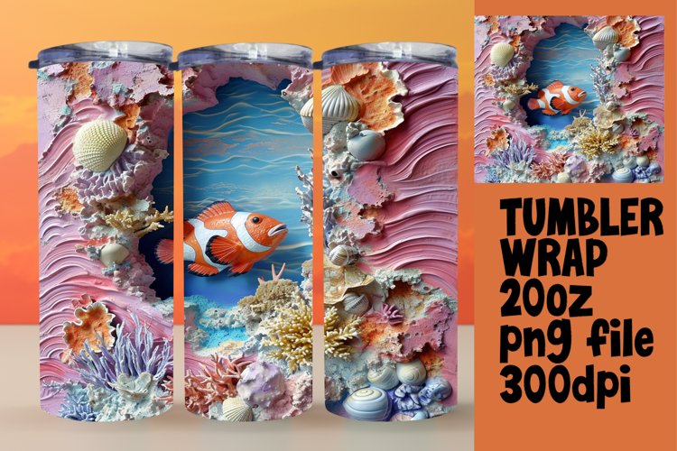 Seaside Escape Tumbler Wrap - 3D Design