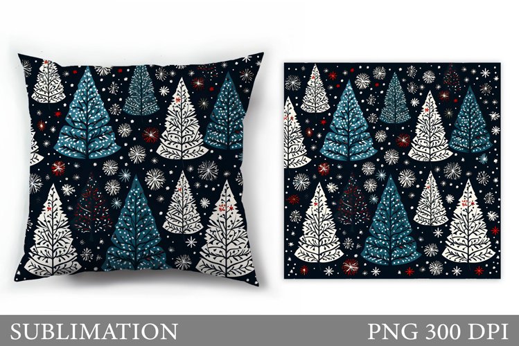 Christmas Tree Pillow Design. Christmas Tree Sublimation example image 1