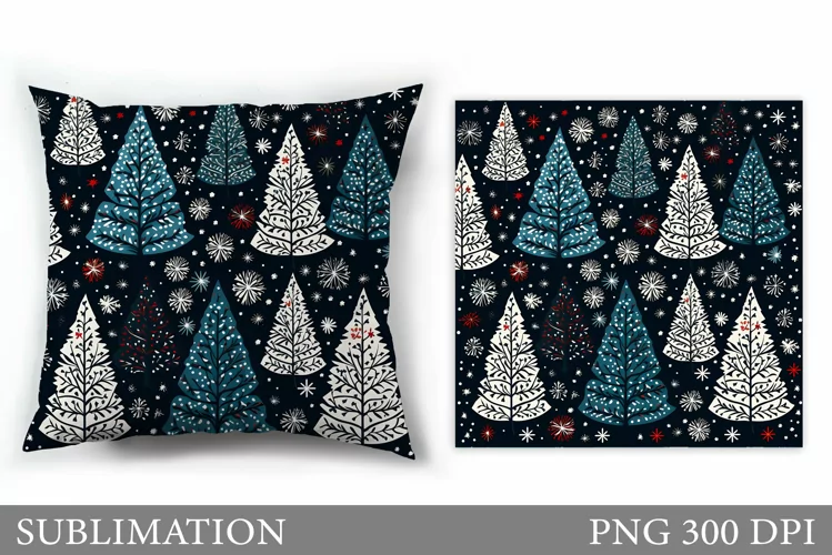 Christmas Tree Pillow Design. Christmas Tree Sublimation