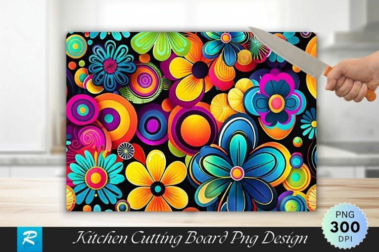 Funky Pattern Cutting Board Sublimation Design example image 1