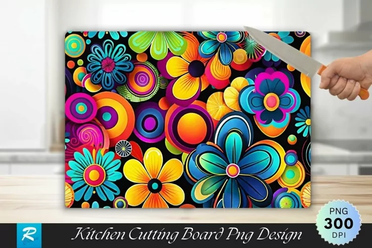 Funky Pattern Cutting Board Sublimation Design