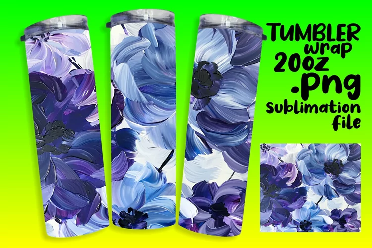 Watercolor Bloom 20oz Tumbler Wrap Design