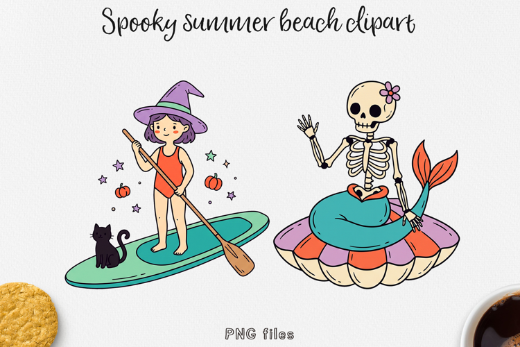 Summer Halloween Clipart Beach PNG Designs.