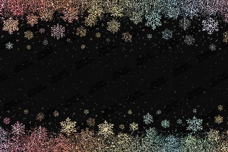 Rainbow Snowflake Glitter Background for Winter Crafts