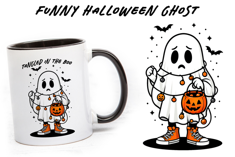 Funny ghost clipart, Halloween Sublimation PNG.