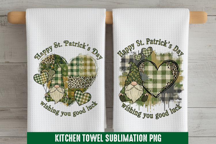 Happy St. Patricks- Kitchen Towel Sublimation, Kitchen Towe