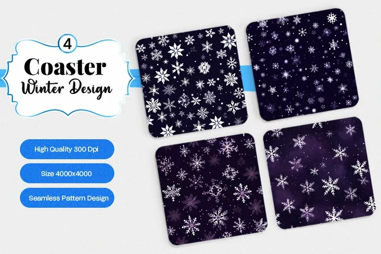 Square Coaster winter snow Sublimation