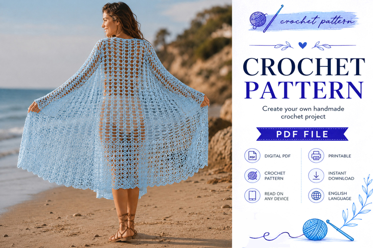 Lacy Crochet Duster Pattern PDF