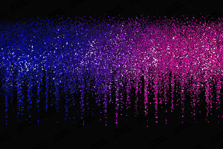 Blue and Pink Glitter Drip Texture Dark Background Overlay