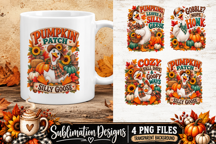Silly Goose Pumpkin Patch Fall Sublimation PNG
