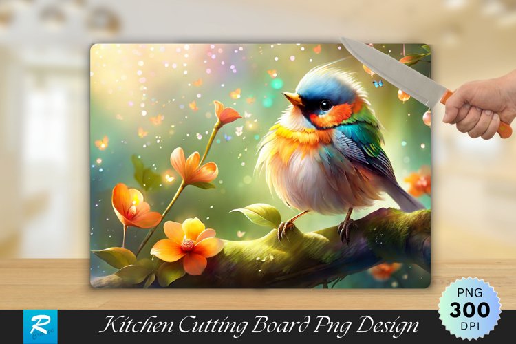 Cute Bird Cutting Board Sublimation Design