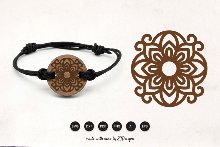 Mandala Bracelet Laser Cut SVG - Mandala Jewelry Laser cut