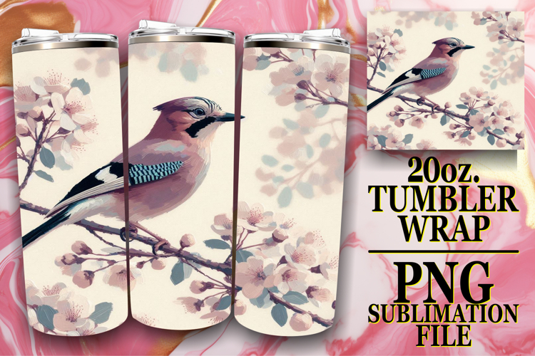 Serene Days 20oz tumbler wrap, Birds