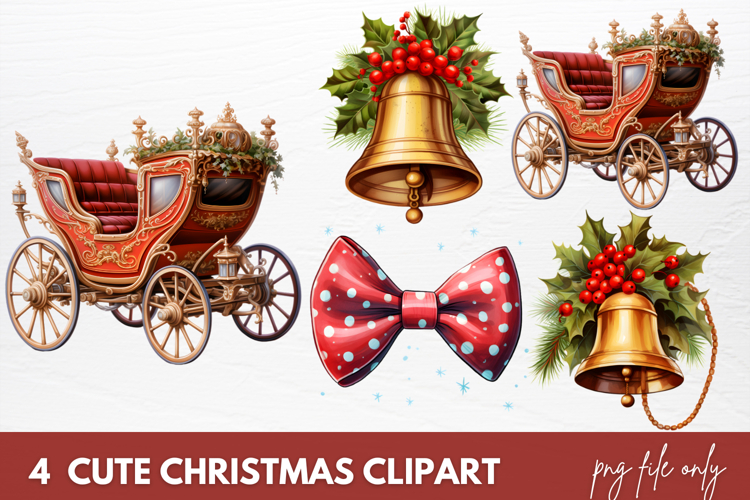 Watercolor Cute Christmas Clipart