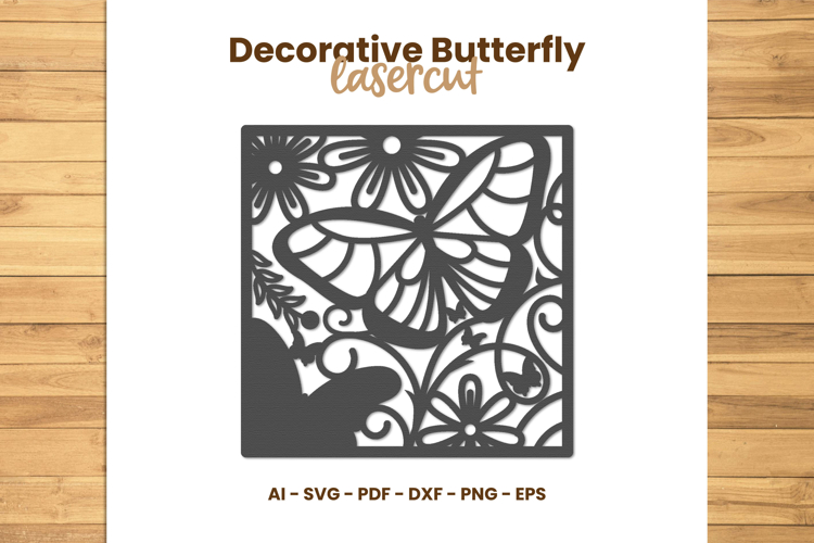Decorative Butterfly Lasercut - Lasercut Template