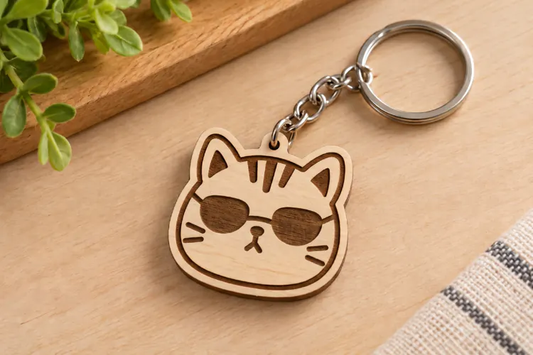 Cute Cat Keychain Lasercut - Laser Cut File