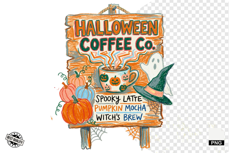 Halloween Coffee Signs PNG