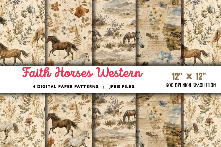 Faith Horses Western Junk Journal JPG