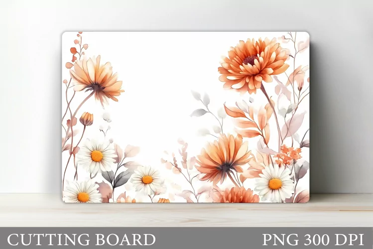 Flowers Cutting Board Design. Flowers Sublimation