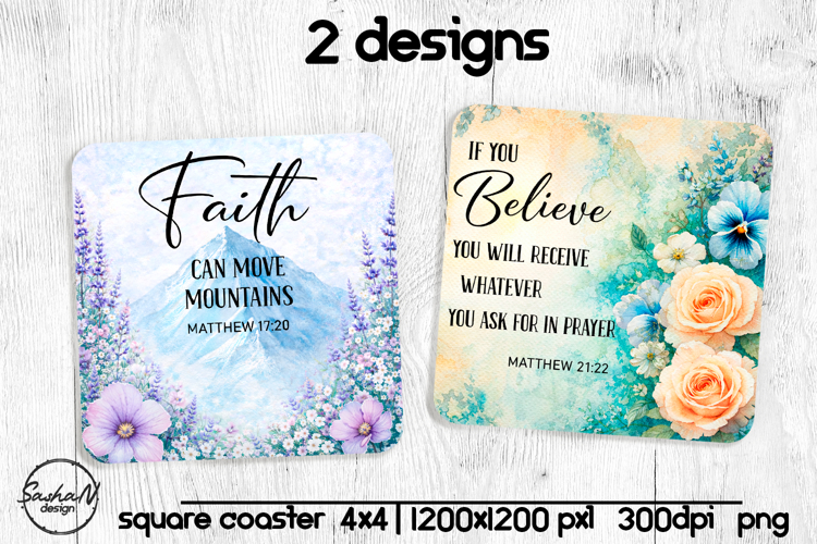 Christian sublimation designs, Square coaster