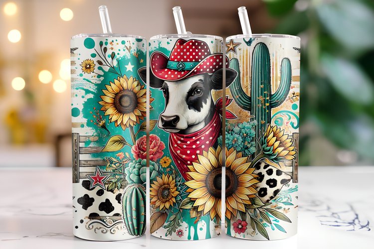 Cow Tumbler Wrap | Sublimation | Tumblers example image 1