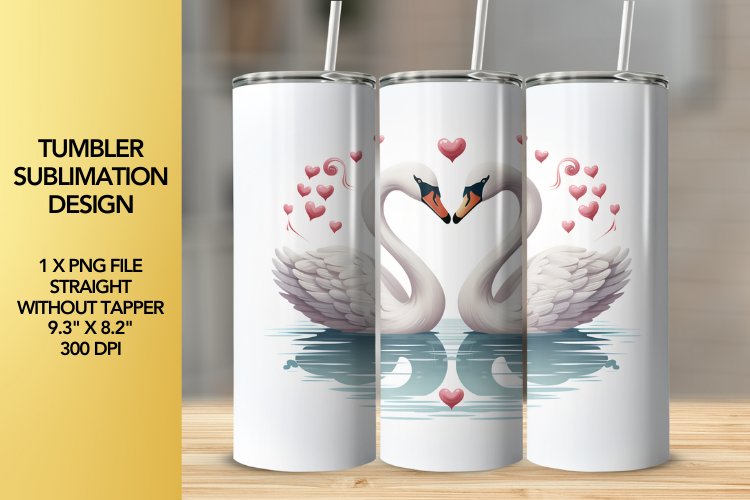 Swans Tumbler Sublimation Design example image 1