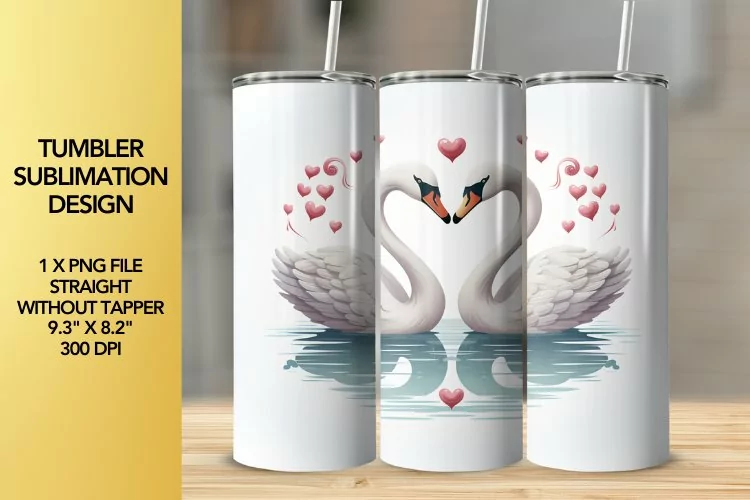 Swans Tumbler Sublimation Design