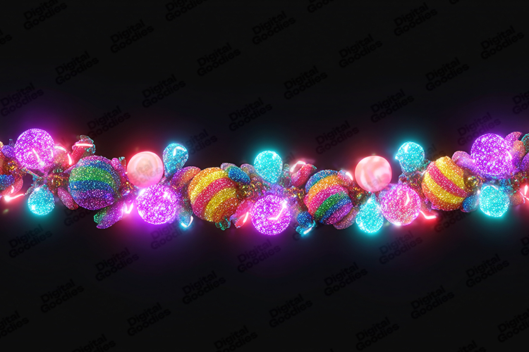 Glowing Candy Border Clipart for Party and Craft Designs