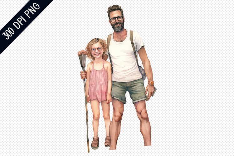 Dad and Daughter Sublimation - Dad Sublimation Design example image 1