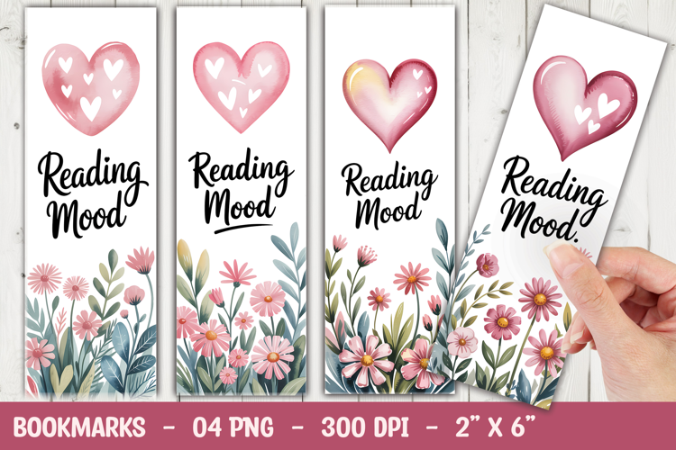 Reading Mood Floral Bookmark Sublimation