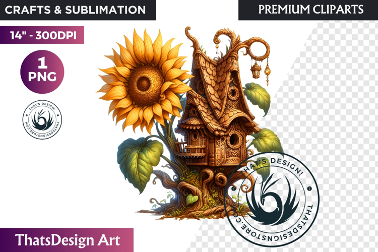 Enchanted Woodland Animal   Sunflower Clipart PNG