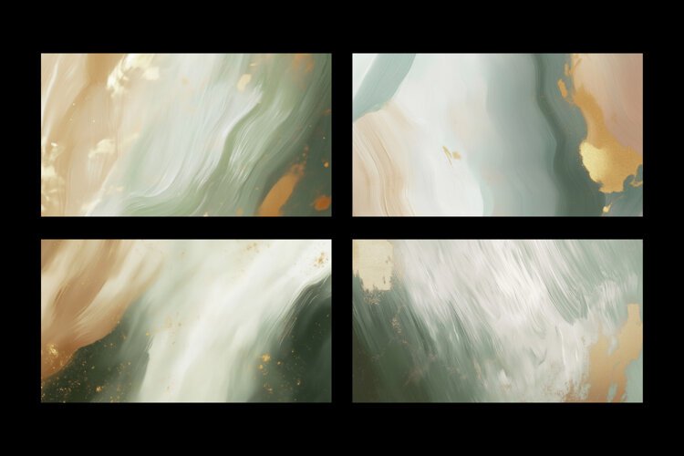 Creme Golden Sage Textures - 4 Painted Backgrounds example image 1