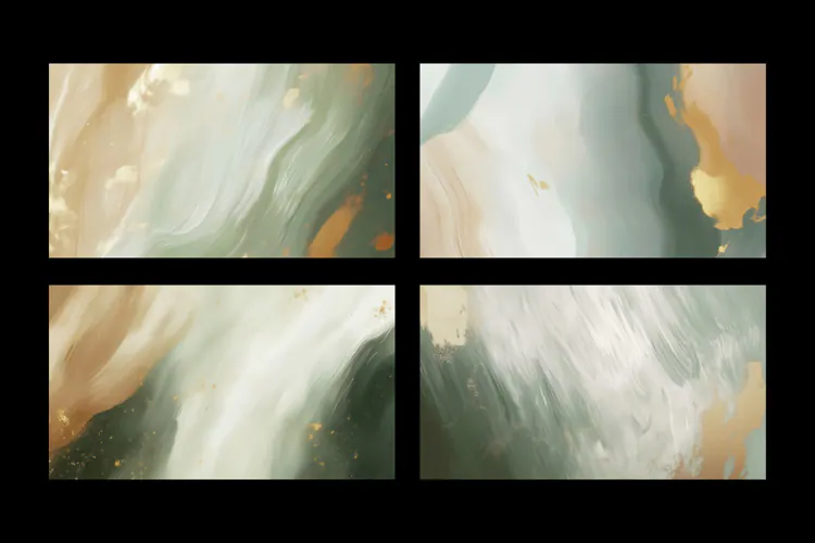 Creme Golden Sage Textures - 4 Painted Backgrounds