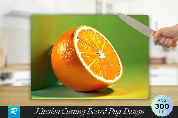 3D Orange Cutting Board Sublimation Design