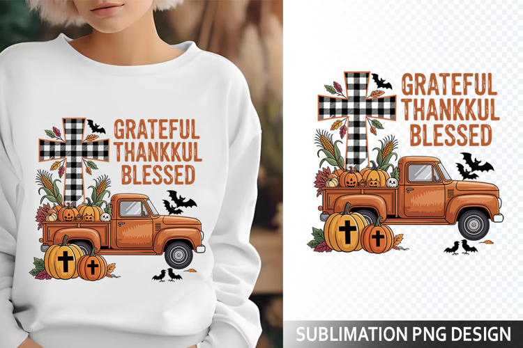 Grateful Christian Harvest - Halloween Sublimation PNG