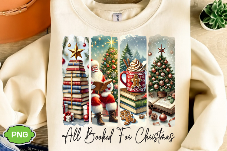 All Booked for Christmas PNG, Christmas Brushstroke PNG