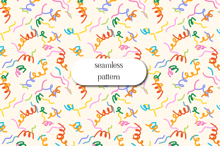 Colorful Confetti Seamless Pattern Fun Party Streamers